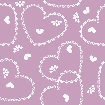 vector seamless vintage heart patternのイラスト素材