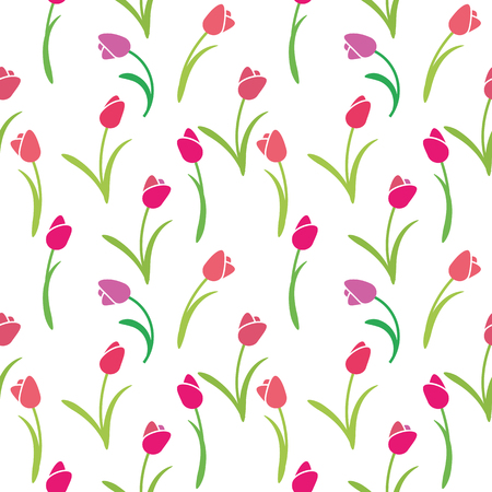 vector illustration seamless pattern tulipsのイラスト素材