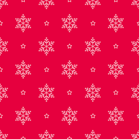 vector decor seamless winter pattern snowflakes and starsのイラスト素材