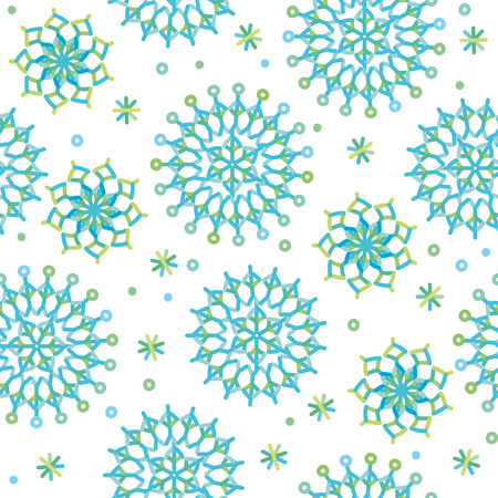 vector seamless abstract pattern colored snowflakesのイラスト素材