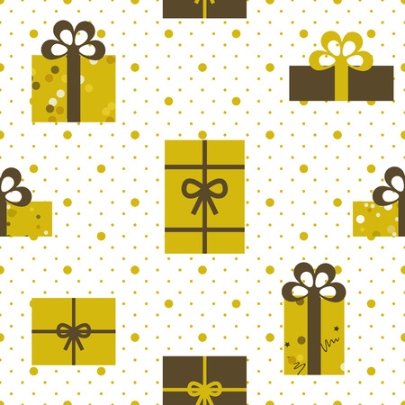 Vector illustration seamless pattern giftsのイラスト素材
