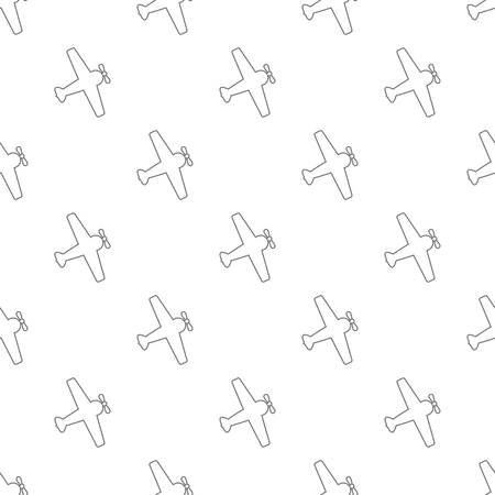 A vector seamless silhouette airplane patternのイラスト素材