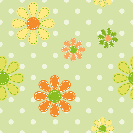 Colorful flowers vector seamless pattern.のイラスト素材