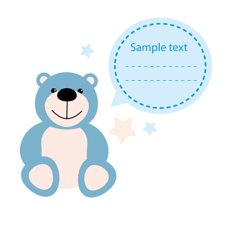 Vector illustration baby banner with teddy bearsのイラスト素材