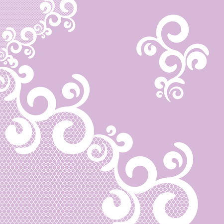 vector background with beautiful lace, white and lilac colorのイラスト素材
