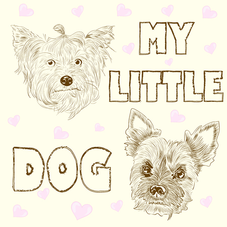 Sketch vector heads of dogs.のイラスト素材