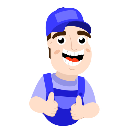 happy handyman vector illustration.のイラスト素材