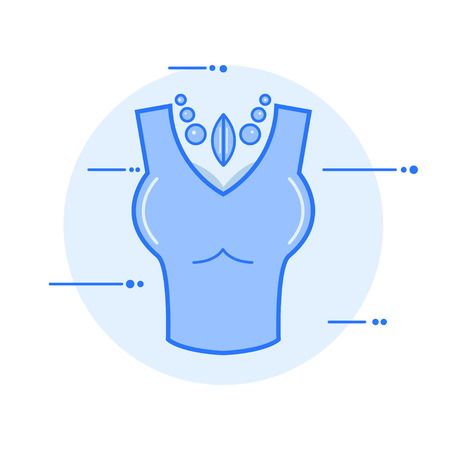 female breast with choker neck vector illustration icon.のイラスト素材