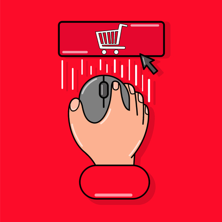 Online purchases through the Internet vector illustration icon.のイラスト素材