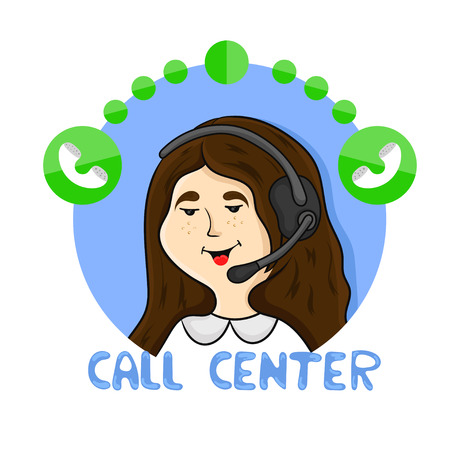 call center vector illustrationのイラスト素材