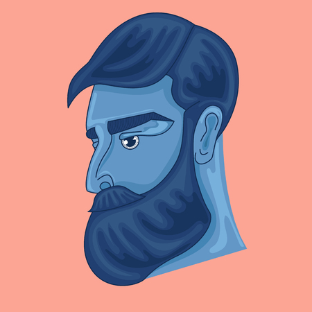 Design of the character. a bearded man. vectorのイラスト素材