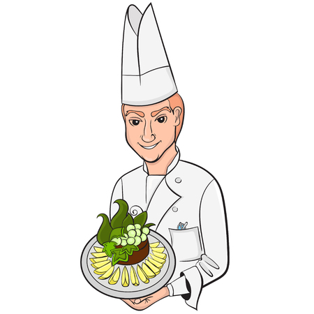 Chef with cake icon.のイラスト素材