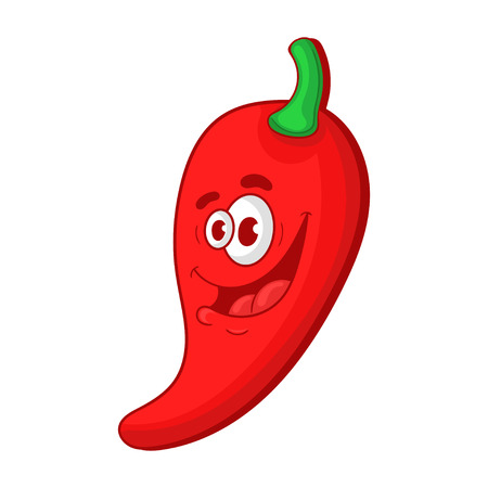 funny cartoon red pepper, vector illustrationのイラスト素材