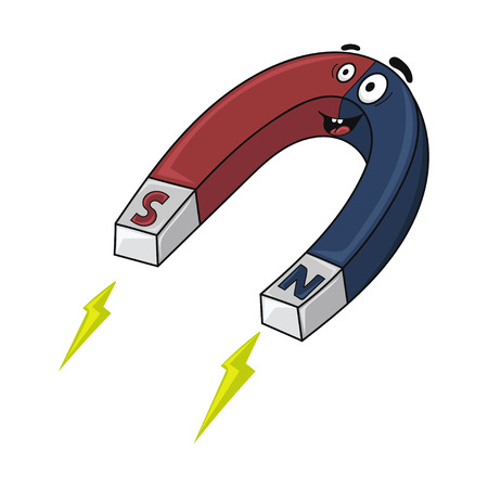 magnet cartoon character design, vector illustrationのイラスト素材