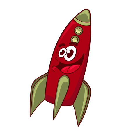 Cartoon space rocket vector illustrationのイラスト素材