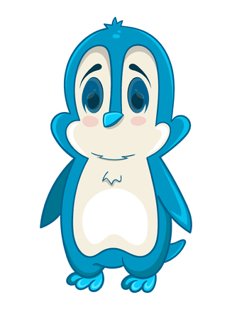 cute penguin cartoon vector illustration on white backgroundのイラスト素材