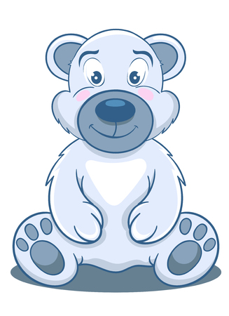 Cartoon cute bear sitting, vector illustration.のイラスト素材