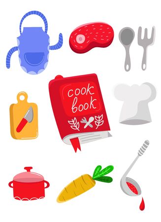 Set of kitchen icons on whiteのイラスト素材