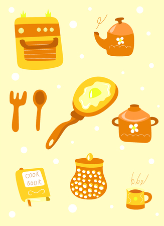 kitchen icon set, vector illustrationのイラスト素材