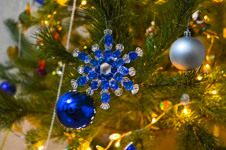 star of Bethlehem on the christmas treeの写真素材