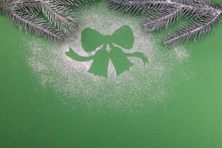 Good new year conceptual card, forest nature in winter, merry christmas. Sweet dreams and good ideas.の写真素材