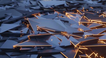 Repeat geometric triangle mosaic frame light, Visualization 3D render abstraction pattern, nice...