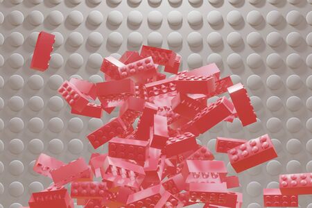 Red elements on a grayの写真素材