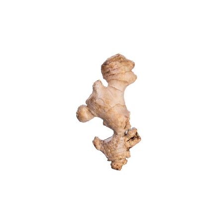 Brown ginger root isolate on white