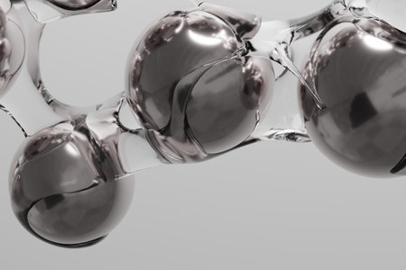 Abstract 3d render motion design, liquid bubble metasphere ball transition deformation, wallpaper animation business presentation.の写真素材