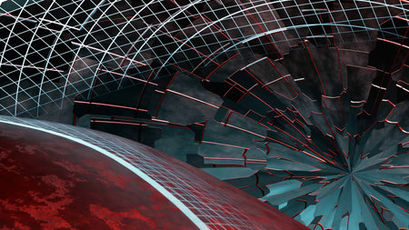 Futuristic background, parts of the star station core design. 3D render.の写真素材