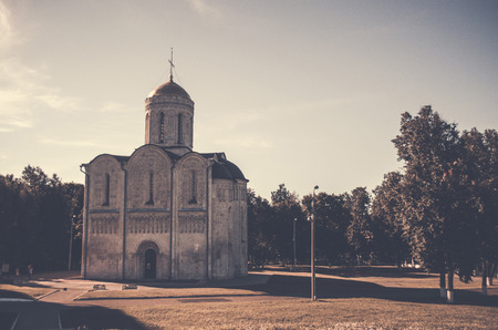 Russian ancient cathedral in the town Vladimirの写真素材