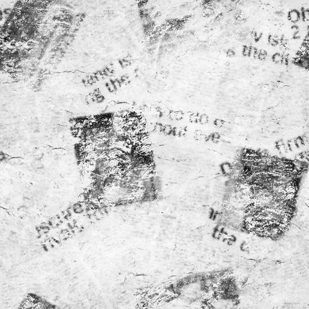 Old grunge newspaper collage paper texture seamless pattern background. Blurred vintage newspaper background. Grey color collage news pattern paper background.の写真素材