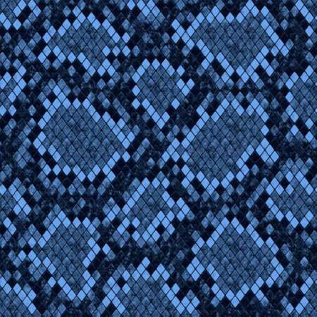 Snakeskin seamless pattern. Black and blue reptile repeating texture. Textured snake skin...