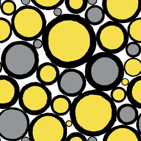 Abstract geometric modern seamless pattern. Hand drawn texture in gray and yellow colors of 2021...