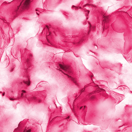 Abstract watercolor liquid stain luxury background. Hand drawn pink fluid stains, splashes elements seamless pattern. watercolor texture. Print for textile, fabric, wallpaper, wrapping paper.の写真素材