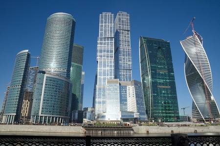 Moscow, Russia - October 29, 2014: Business center "Moscow-city"のeditorial素材