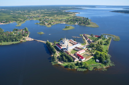 The Nilo-stolobenskaya Nil deserts and lake Seligerの写真素材