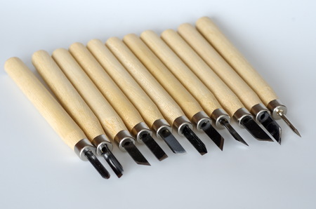 Knife set for carvingの写真素材