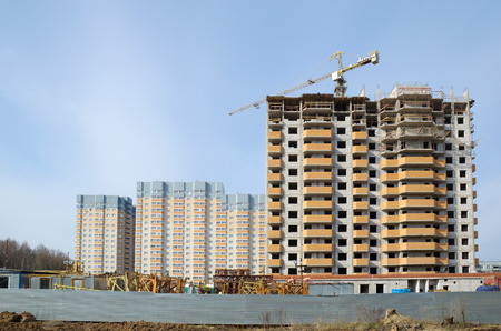 The construction of a residential complex in Moscow region, Russia