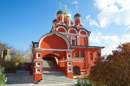 Cathedral of the icon of the Mother of God the Sign of the former Znamensky monastery on Varvarka street, Moscow, Russiaの写真素材