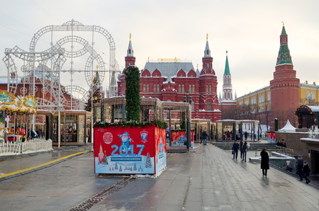 Moscow, Russia - December 16, 2016: The Festival "Journey to Christmas" at the Manege squareのeditorial素材