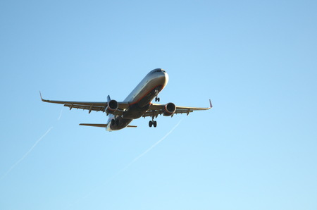 A passenger plane at the airport