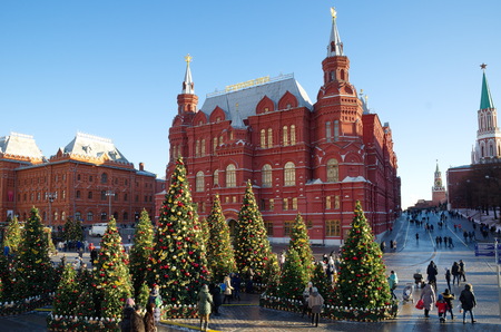 Moscow, Russia - January 9, 2018: The Festival Journey to Christmas. Christmas and New Year on...