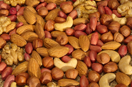 Background of mixture of nutsの写真素材