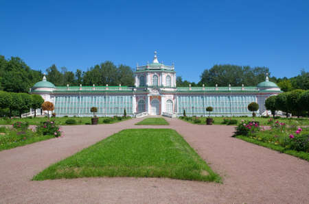 Moscow, Russia - June 17, 2021: Large stone greenhouse (1761-1763) in the Kuskovo Estate Museum on a sunny summer dayのeditorial素材
