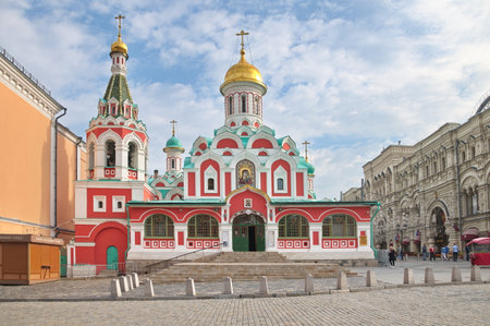 Moscow, Russia - September 12, 2021: The Church in the name of the Kazan Icon of the Mother of God on Red Squareのeditorial素材