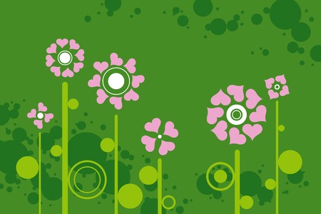 Meadow of love. Abstract flowers.のイラスト素材