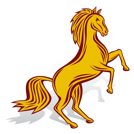 Mustang. Stylized wild horse.のイラスト素材