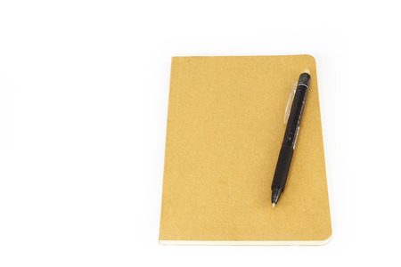 Note book and pen  isolated on white backgroundの写真素材
