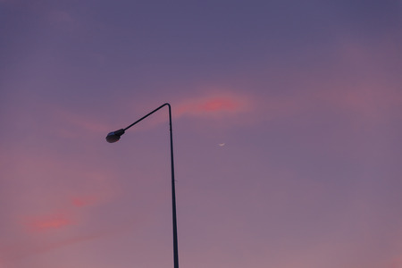 Electric street lamps in the evening.の写真素材